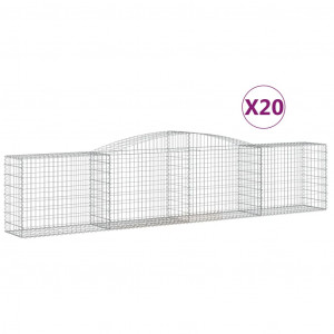 Cestos gabião arqueados 20pcs 400x50x80/100cm ferro galvanizado H