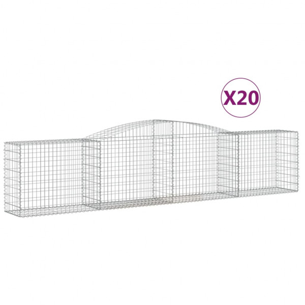 Cestos gabião arqueados 20pcs 400x50x80/100cm ferro galvanizado M 2