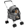 Cochecito para perros plegable tela oxford gris 76x50x100 cm 2