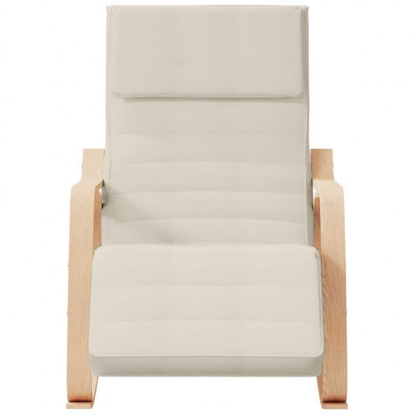Silla mecedora de tela color crema M 3