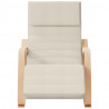 Silla mecedora de tela color crema 3