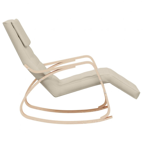 Silla mecedora de tela color crema M 4