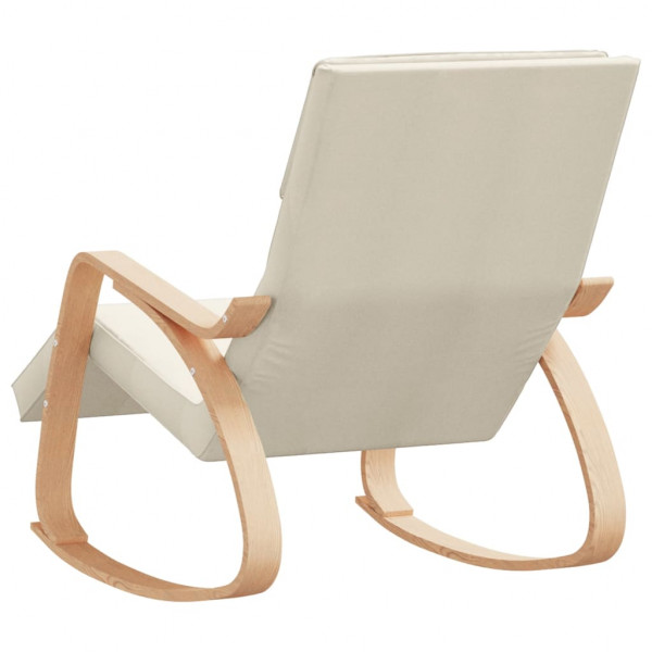 Silla mecedora de tela color crema M 5