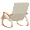 Silla mecedora de tela color crema 5