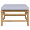 Reposapiés de jardín bambú con cojín gris claro 3