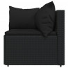 4 pcs conjunto lounge de jardim c/ almofadões vime PE preto 5
