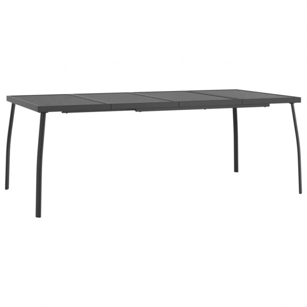 Mesa de jardín malla de acero gris antracita 200x100x72 cm M 2