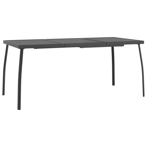 Mesa de jardín malla de acero gris antracita 165x80x72 cm M 2