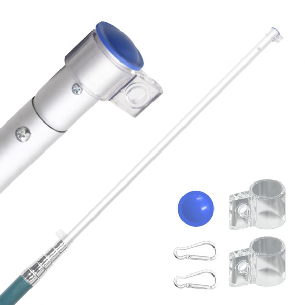 Mástil y bandera de Dinamarca aluminio 5.55 m M 3