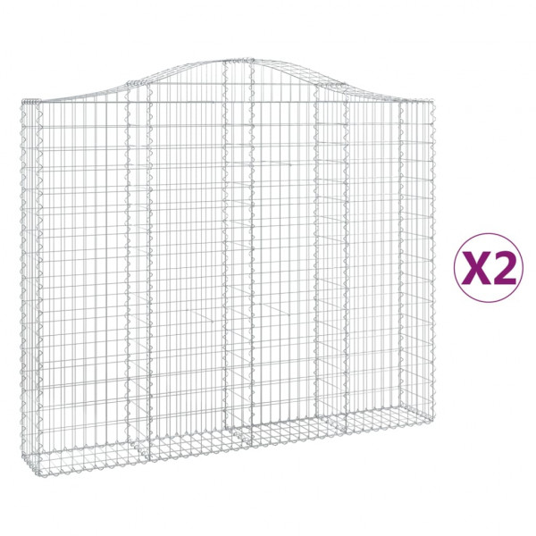 Cestos gabião arqueados 2pcs 200x30x160/180cm ferro galvanizado M 2