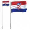 Mástil y bandera de Croacia aluminio 5.55 m 2