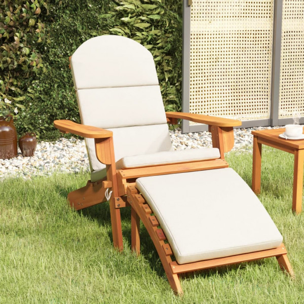 Silla de jardín Adirondack con reposapiés madera maciza acacia D