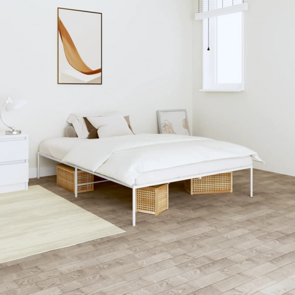 Estructura de cama de metal blanca 120x190 cm D