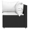 4 pcs conjunto lounge de jardim c/ almofadões vime PE preto 5