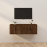 Móveis de TV de parede 2 pcs 57x34.5x40 cm carvalho castanho 1