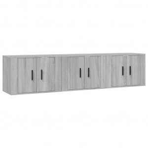 Muebles para TV de pared 3 uds gris Sonoma 57x34.5x40 cm H