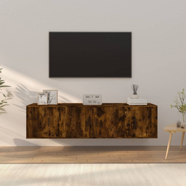 Set de muebles de TV 3 pzas madera contrachapada roble ahumado D
