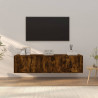 Set de muebles de TV 3 pzas madera contrachapada roble ahumado 1