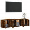 Set de muebles de TV 3 pzas madera contrachapada roble ahumado 3