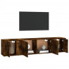Set de muebles de TV 3 pzas madera contrachapada roble ahumado 3