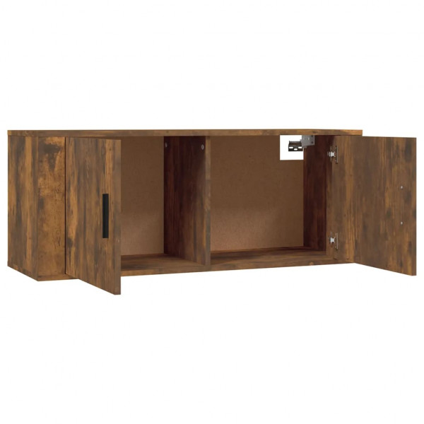 Set de muebles de TV 2 pzas madera contrachapada roble ahumado M 5