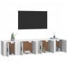 Set de muebles para TV 4 piezas madera contrachapada blanco 3