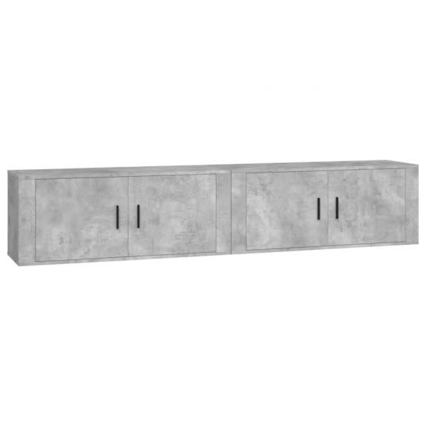 Muebles para TV de pared 2 uds gris hormigón 100x34.5x40 cm M 2