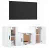 Set de muebles de TV 3 piezas madera contrachapada blanco 3