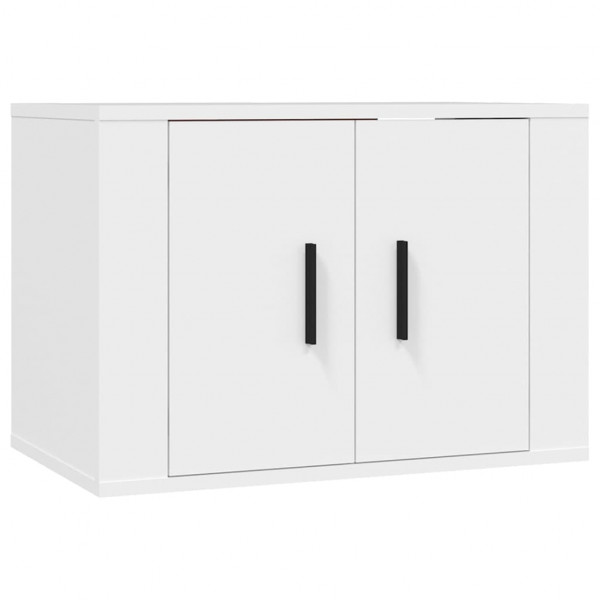 Set de muebles de TV 3 piezas madera contrachapada blanco M 4