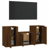 Set de muebles para TV 3 pzas madera contrachapada roble marrón 3