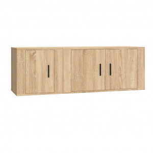 Set de muebles para TV 2 pzas madera contrachapada roble sonoma H