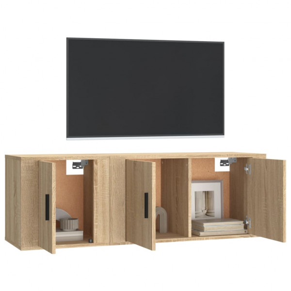 Set de muebles para TV 2 pzas madera contrachapada roble sonoma M 3
