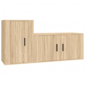 Set de muebles para TV 2 pzas madera contrachapada roble sonoma H