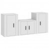 Set de muebles de TV 3 piezas madera contrachapada blanco 2