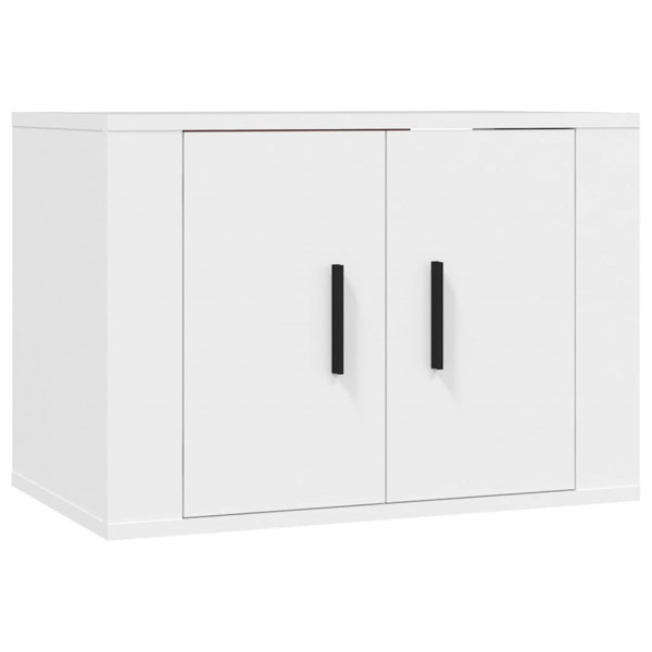Set de muebles de TV 3 piezas madera contrachapada blanco M 4