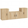 Set de muebles para TV 3 pzas madera contrachapada roble sonoma 2