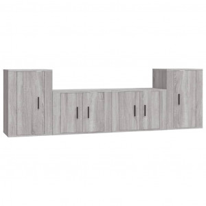 Set de muebles para TV 4 pzas madera contrachapada gris Sonoma H