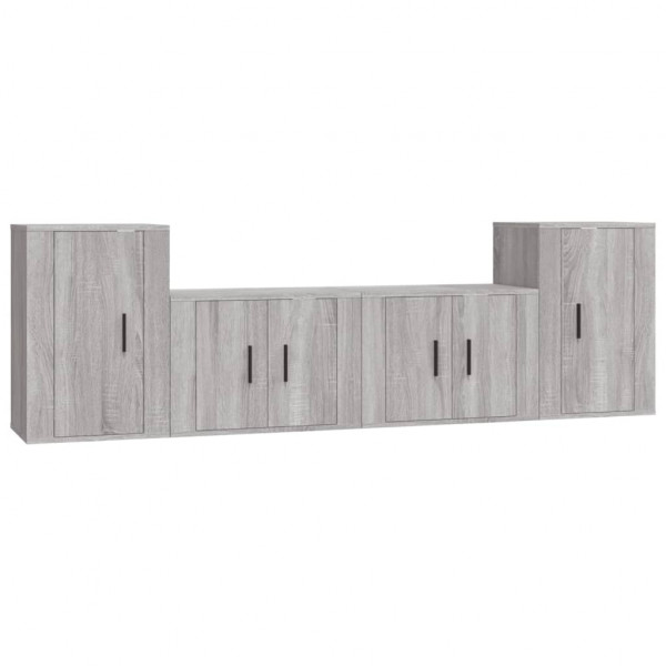 Set de muebles para TV 4 pzas madera contrachapada gris Sonoma M 2