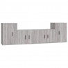 Set de muebles para TV 4 pzas madera contrachapada gris Sonoma 2