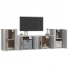 Set de muebles para TV 4 pzas madera contrachapada gris Sonoma 3