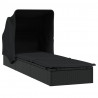 Tumbona con toldo plegable ratán sintético negro 213x63x97cm 4