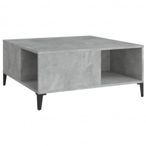 Mesa de centro madera contrachapada gris hormigón 80x80x36.5 cm H
