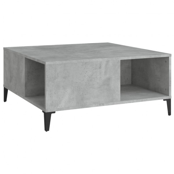 Mesa de centro madera contrachapada gris hormigón 80x80x36.5 cm M 2