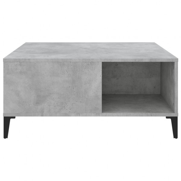 Mesa de centro madera contrachapada gris hormigón 80x80x36.5 cm M 5