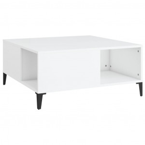 Mesa de centro madera contrachapada blanco 80x80x36.5 cm H