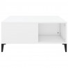 Mesa de centro madera contrachapada blanco 80x80x36.5 cm 5