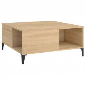 Mesa de centro madera contrachapada roble Sonoma 80x80x36.5 cm H