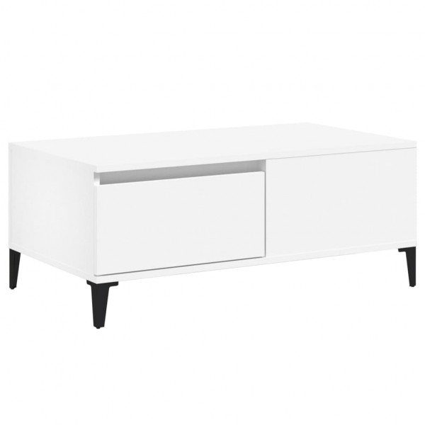 Mesa de centro madera contrachapada blanco 90x50x36.5 cm M 2