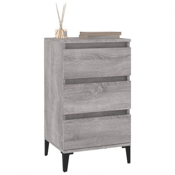 Mesa de cabeceira 40x35x70 cm derivados madeira cinza sonoma M 4