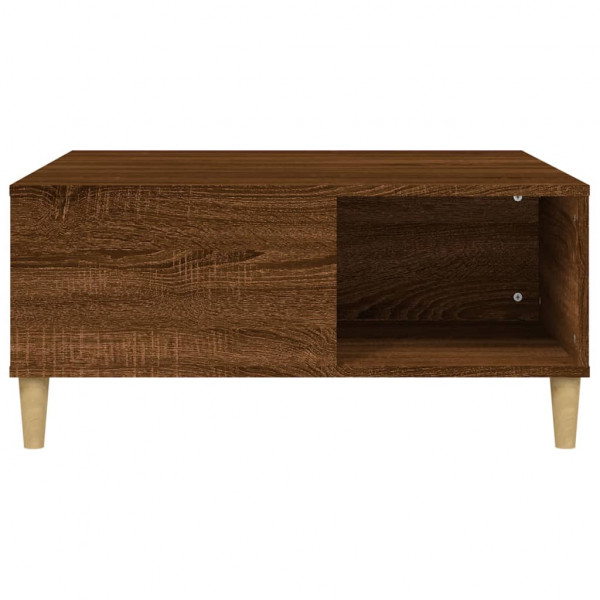 Mesa de centro madera contrachapada roble marrón 80x80x36.5 cm M 5